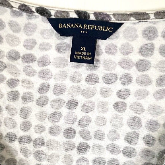 Banana Republic Dotted Cowl Neck Sleeveless Top GeoSpotted Jersey Tank Blouse XL - Picture 6 of 16